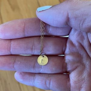 L stamped initial necklace